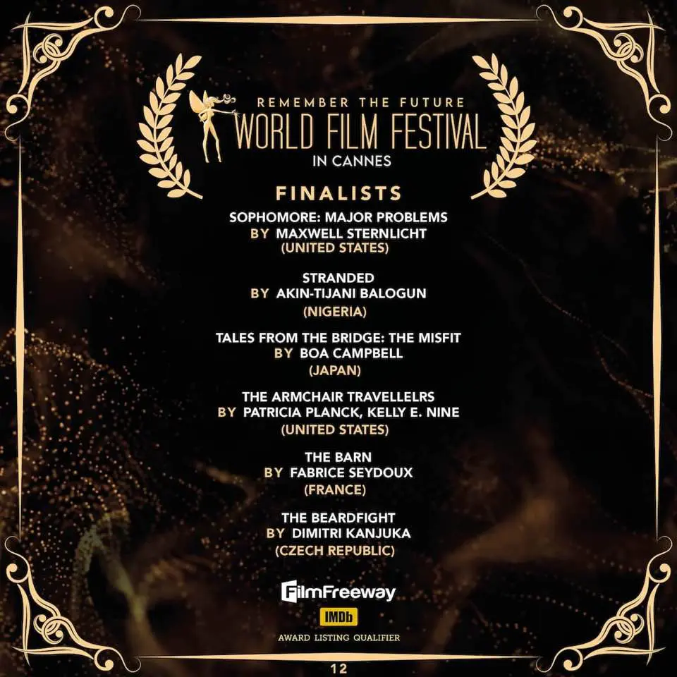 A poster announcing finalists of the 2023 Indie Film Festival.